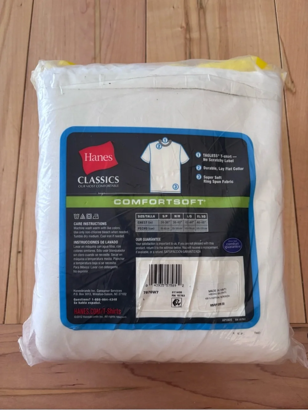 Hanes ComfortSoft White Crew Neck T-Shirts Pack - Picture 2 of 2
